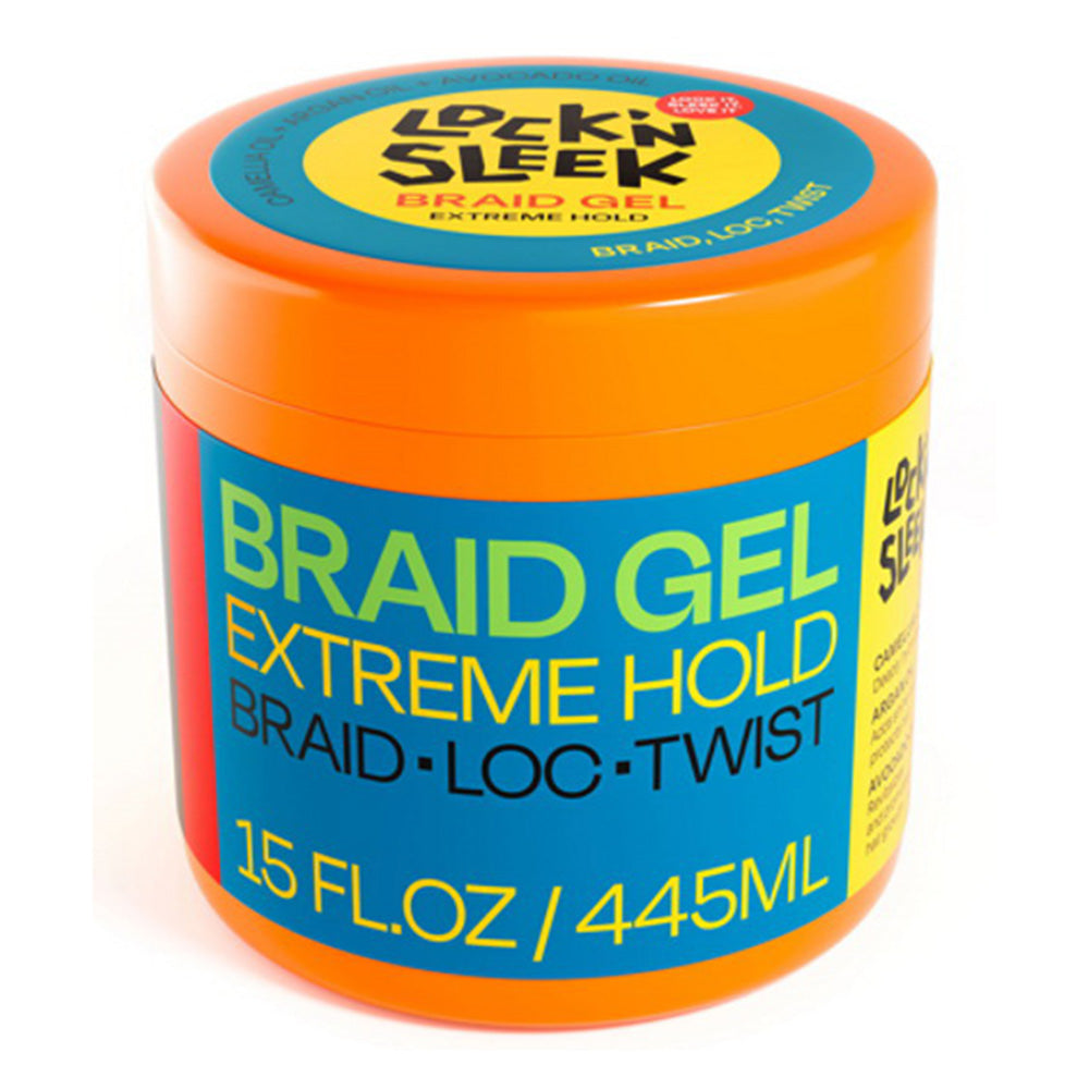 Lock N Sleek Braid Hair Gel Extreme Hold Smooths and Controls Frizz 15Oz (445ml)